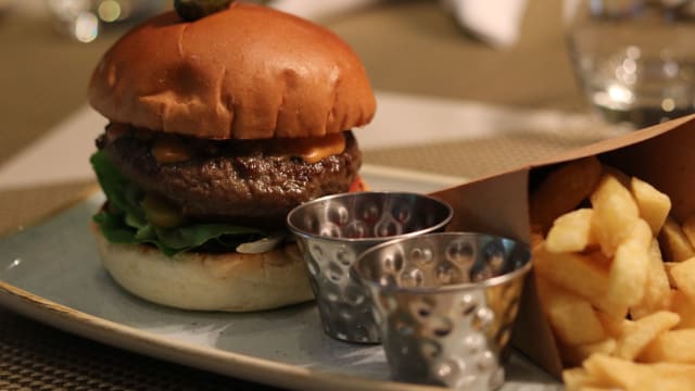 Double dutch burger with artisan fries “uit zuyd”  - URBN , Amsterdam