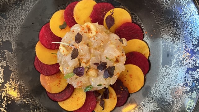 Ceviche de daurade , Méli-mélo de betteraves et mangue - La Violette, Paris