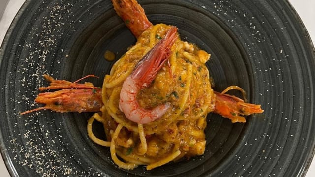 Spaghettone n’duja e gambero rosso - Ai 4 Venti, Crotone