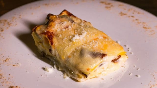 Lasagne alla gricia con guanciale di amatrice - Bono Bottega Nostrana - Monti, Rome