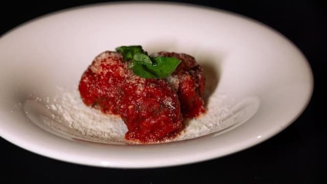 Polpette tricolori al sugo - Bono Bottega Nostrana - Monti, Rome