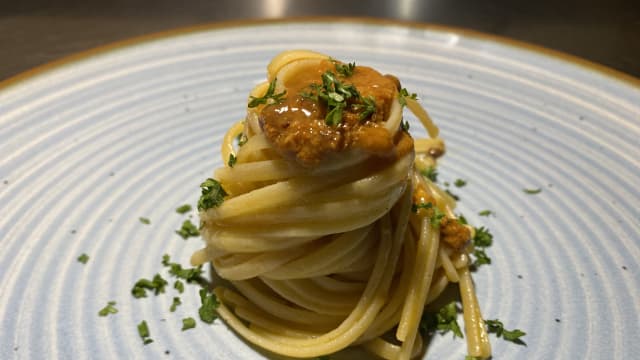 Squared spaghetti with sea urchin  - Piazza del Forte