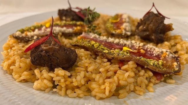 Arroz de presa ibérica marinada (p.p) - La Bodeguita del Arte Retiro, Madrid