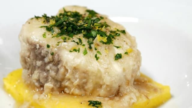 Ossobuco di palombo con polenta fioretto - Cucina Conviviale, Florence