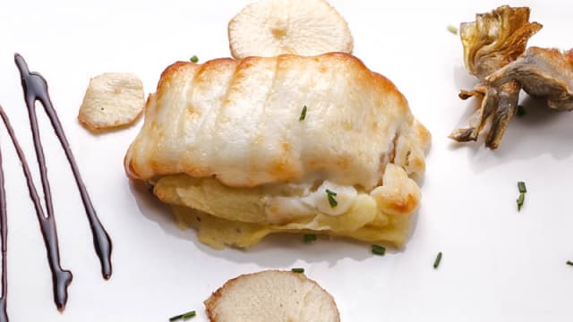 Bacalao con muselina de alioli - Fonda Montserrat, Tarragona