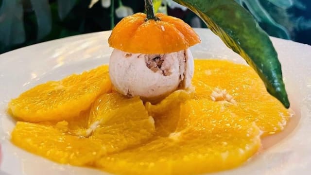 Carpaccio d’orange à la cannelle & sorbet - Le Souk de L´Atlas, Thiais