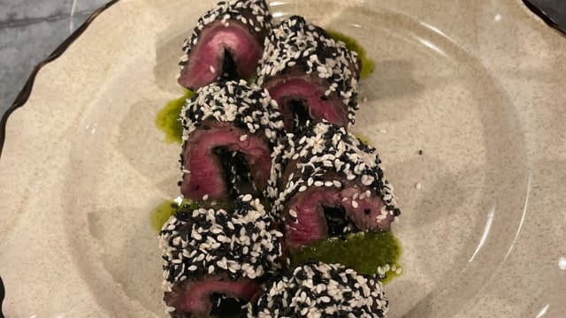 Tataki de boeuf sauce Chimichuri - Parenthèse(s)