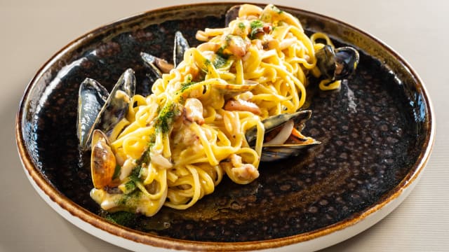 Tagliolini alla carbonara di mare  - Kalimera San Vincenzo