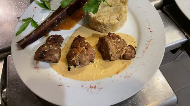 Ris de veau croustillant sauce au foie gras, potimarron rôtie (à conseiller) - L'Empreinte