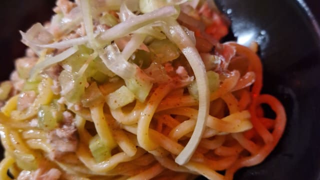 Tonnarello bottarga di tonno rosso, sughero e sedano croccante - Il Fiore all'Occhiello, Rome