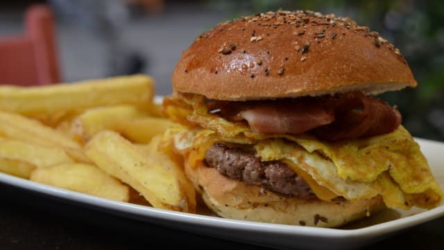 Denver brunch burger  - Red Garter Steakhouse, Florence