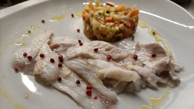 Marinated sea bass with Catalan salad  - Pesce Fuor D'aqa