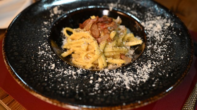 Paccheri con pomodorini in due consistenze e pesce di fondale - La Ristobottega