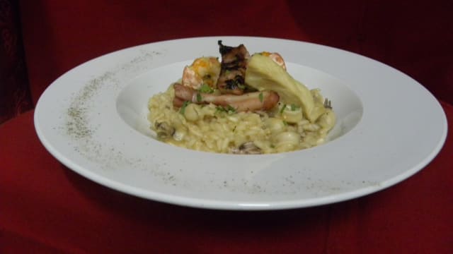 Carnaroli e pescato con la sua bisque di crostacei - Ristorante L'Armonica, Tradate