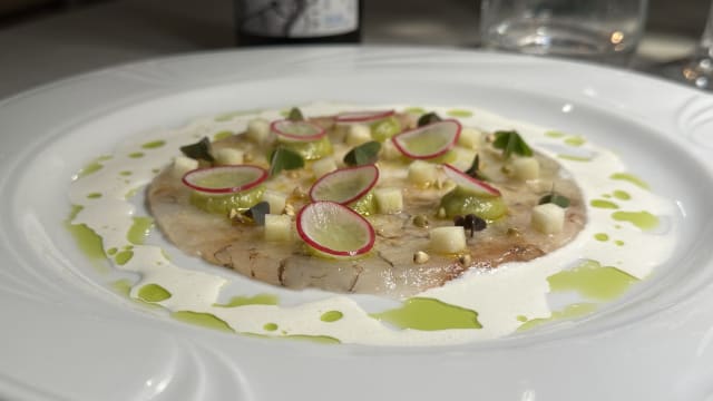 Carpaccio di Mazzancolle e avocado. - La Barca 