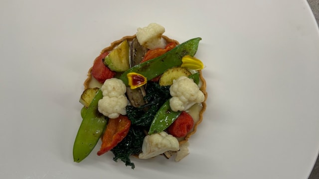 tartelletta di verdure, fonduta di camembert, crema di piselli - Porticciolo Restaurant, Lecco