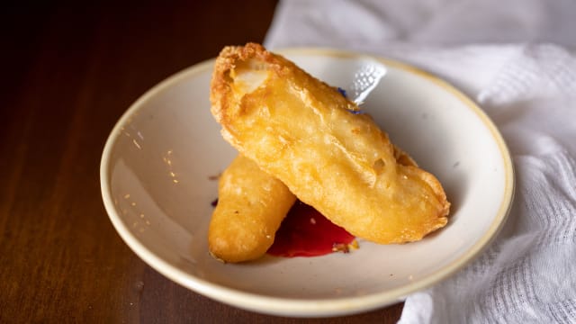 Baccalà in pastella e lampone - Ristorante Vittoria, Castel Di Sangro