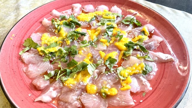 Yam pla mamuang* lubina marinada - Oam Thong (Sanuk), Madrid