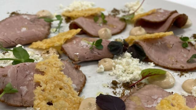 Veal in a Mediterranean herb crust, “tuna sauce” and Parmesan waffle  - Ostuni Palace - Il Bistrot, Ostuni