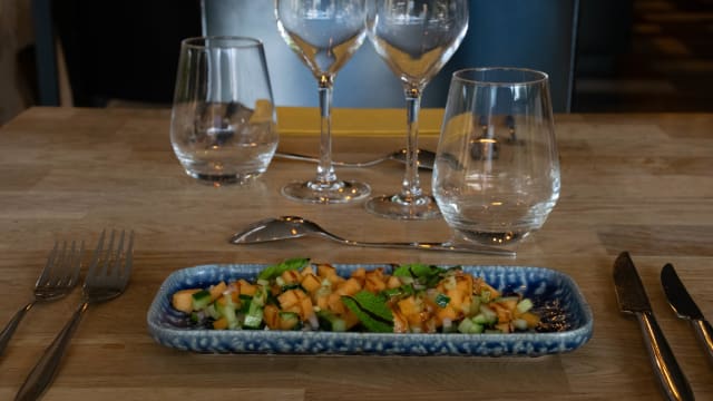 Tartare de melon et concombre à la menthe et au citron - La Table de Forges - Forges Hôtel