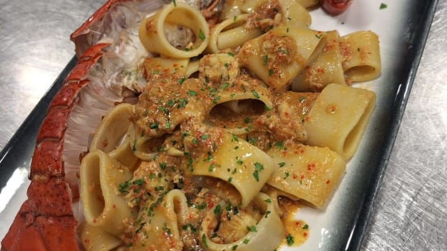 Mezzi Paccheri all'Astice - Il convivio del Miramare, Rapallo