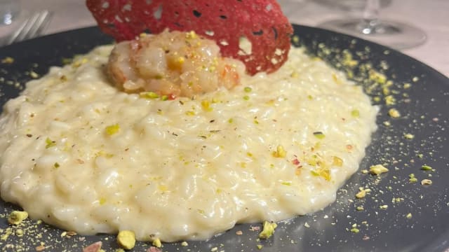 Risotto Cacio c Pepe con Gambero - Bricch