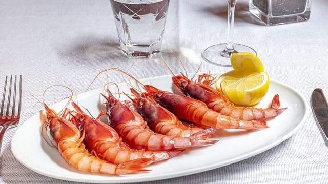 Gamba roja de denia cocida o plancha. (al peso, kgr.) - El Barril de Recoletos, Madrid