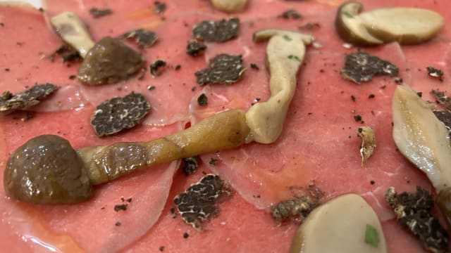 Carpaccio porcini e tartufo (100 g) - La Carcara Dry Aged & Cantina