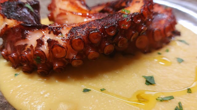 Tentacoli di polpo grigliati su crema di сесі - Kephas Pizza&Grill, Cagliari