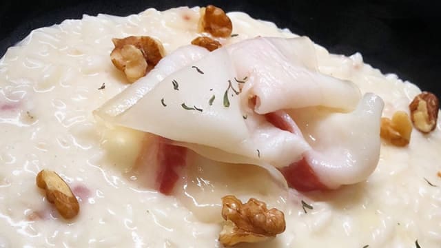 Risotto al taleggio, lardo ossolano e noci (min. 2 persone) - La Perla