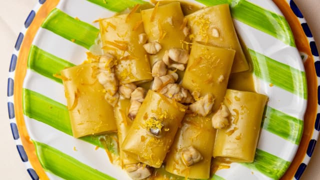 Paccheri al Coccio, limone e Bottarga - Nanà Vini e Cucina, Rome