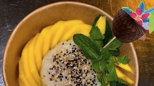 Riz au lait de coco et mangue mure - Villa Papillon