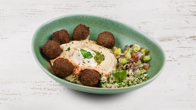 Hummus & Tahina with Falafel (Vegan) - Manah