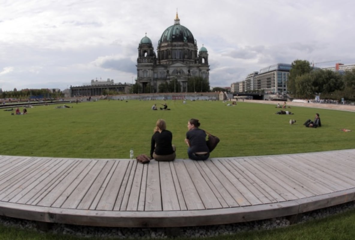 Park in place of the old Palast der Republik - aerial