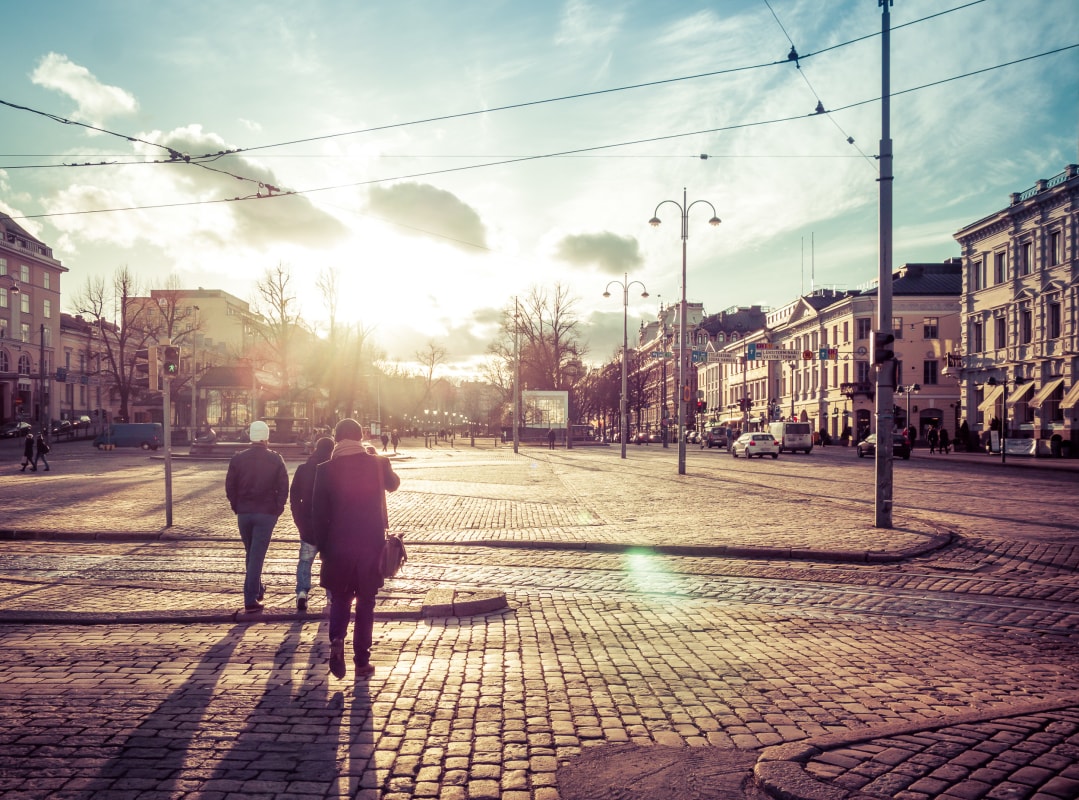 Right before sunset in Helsinki, Finland