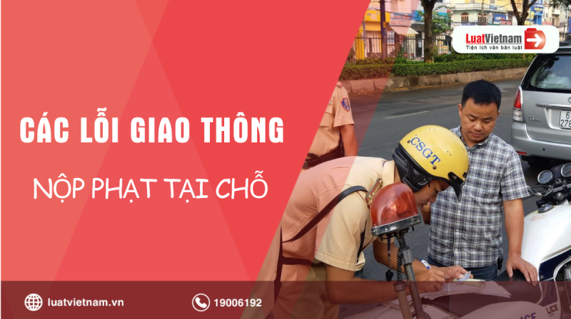 Tổng hợp các lỗi vi phạm giao thông được nộp phạt tại chỗ