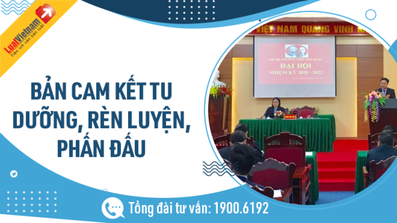 Bản cam kết tu dưỡng, rèn luyện, phấn đấu và hướng dẫn cách viết