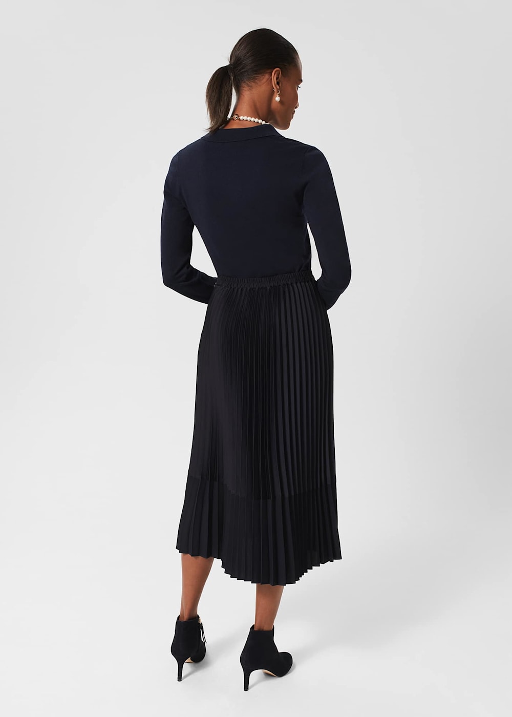 Hobbs grey pleated skirt store