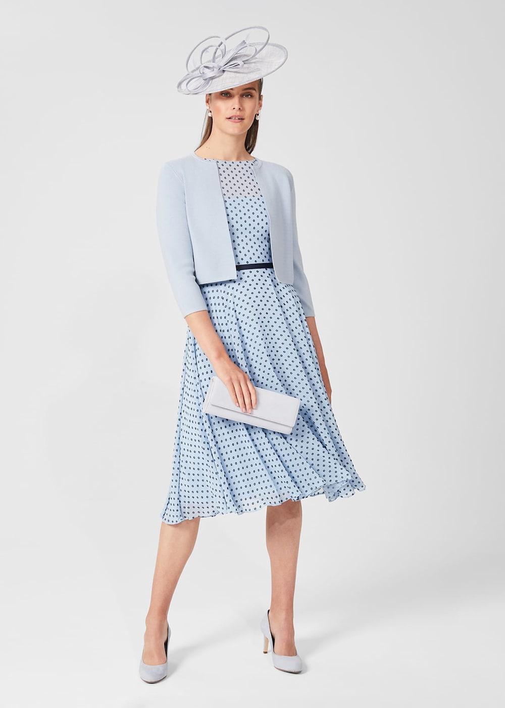 Della Jaquard Spot Dress Hobbs US