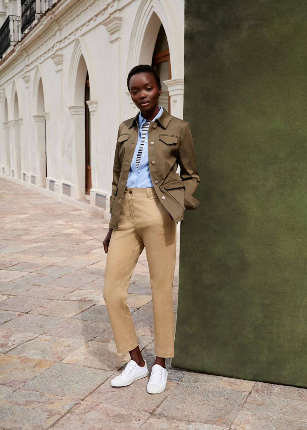 Khaki jacket outfit online