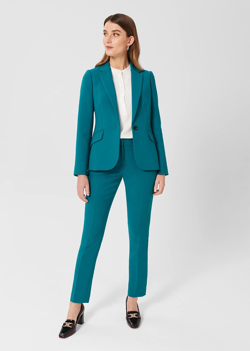 Teal trouser suit deals