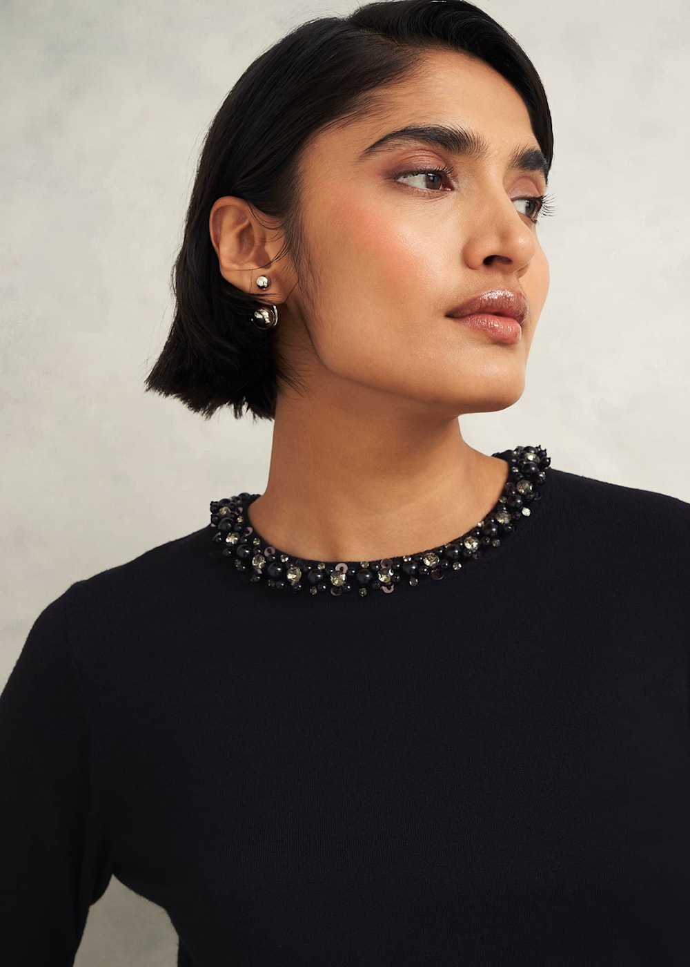 Black beaded jumper deals
