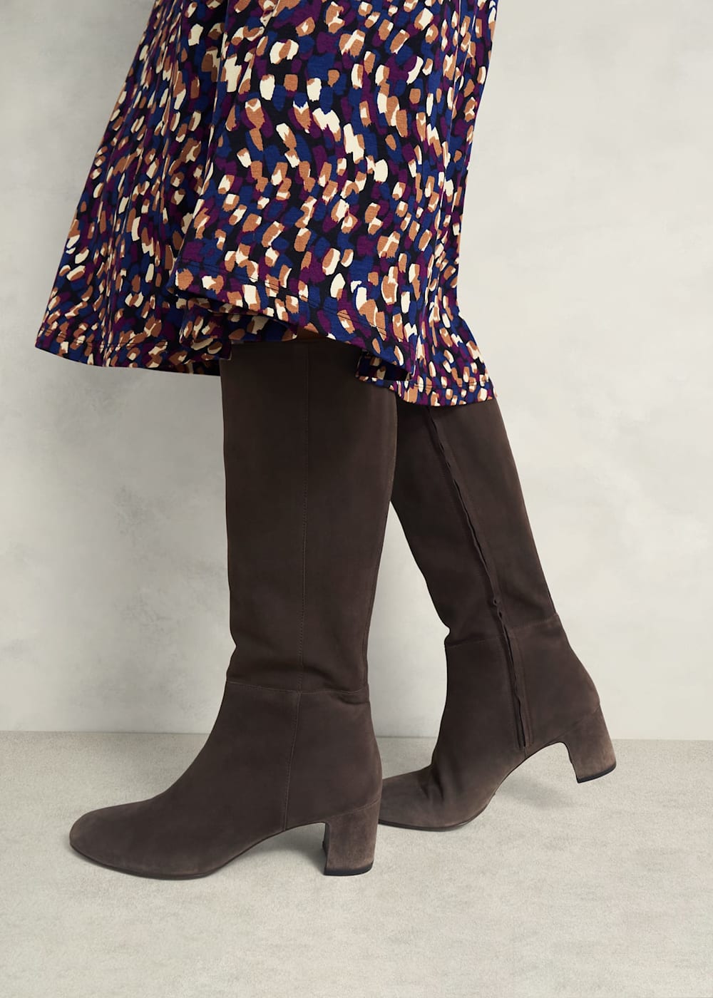 Brown suede knee boots uk online
