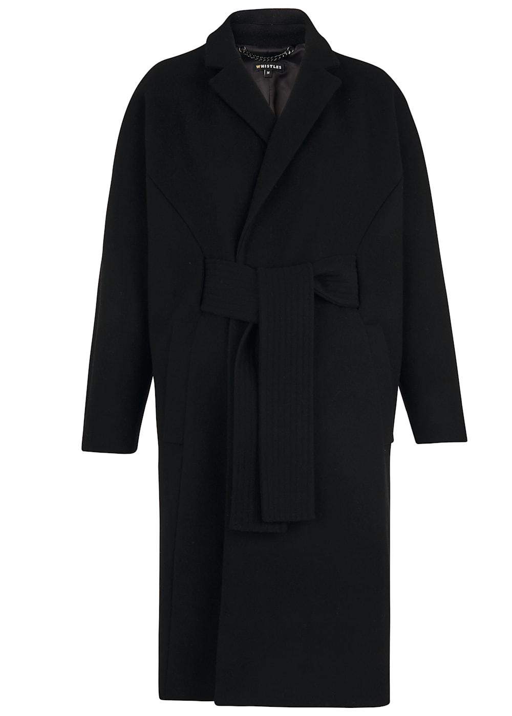 Black belted robe coat cheap