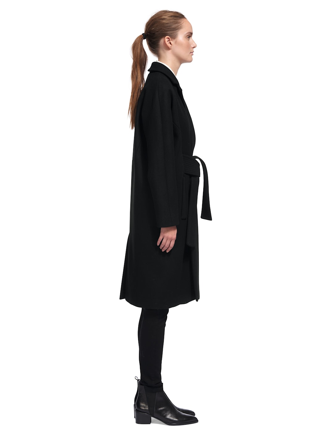 Milton Belted Coat Black WHISTLES Whistles ROW