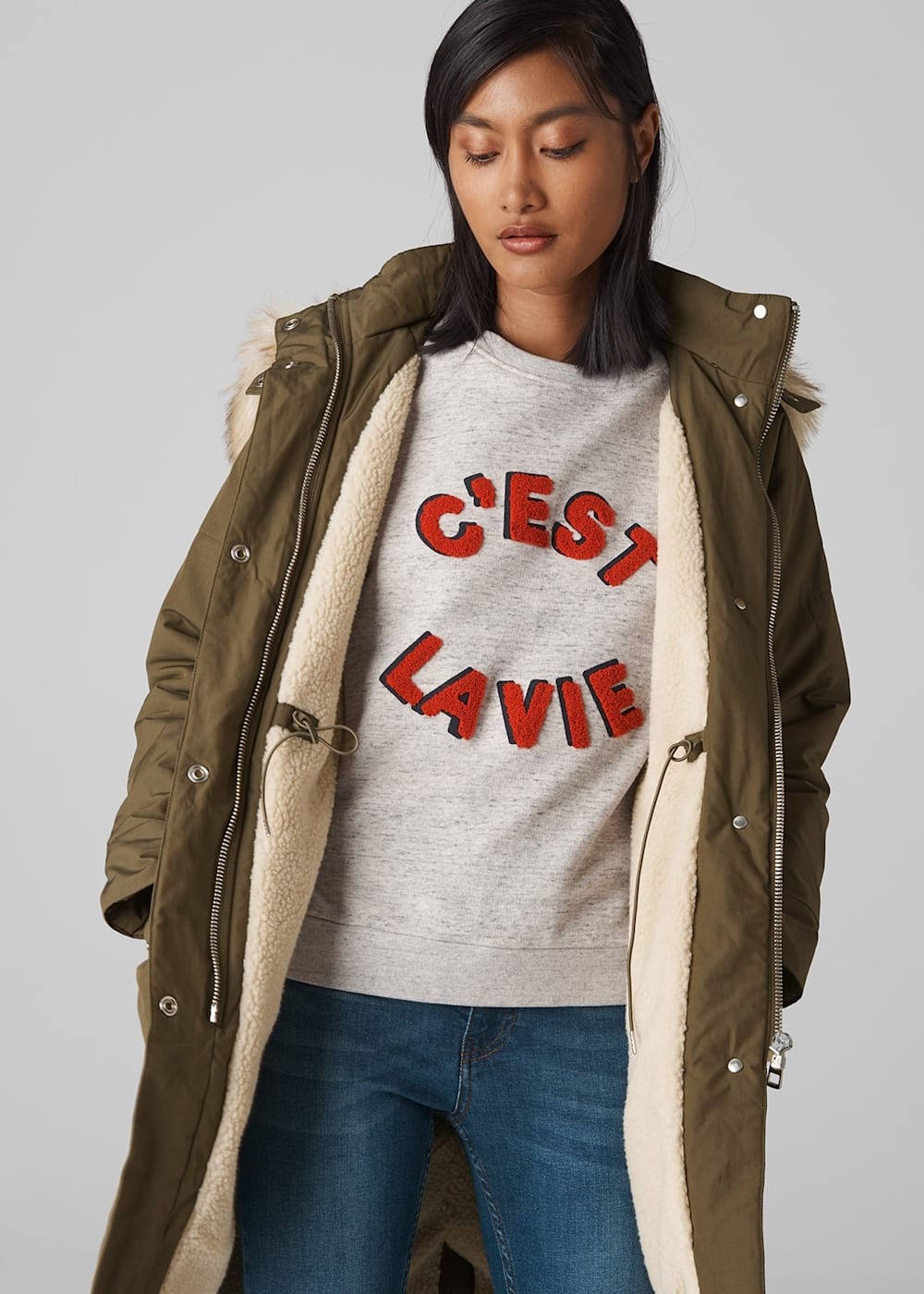 Megan casual parka best sale