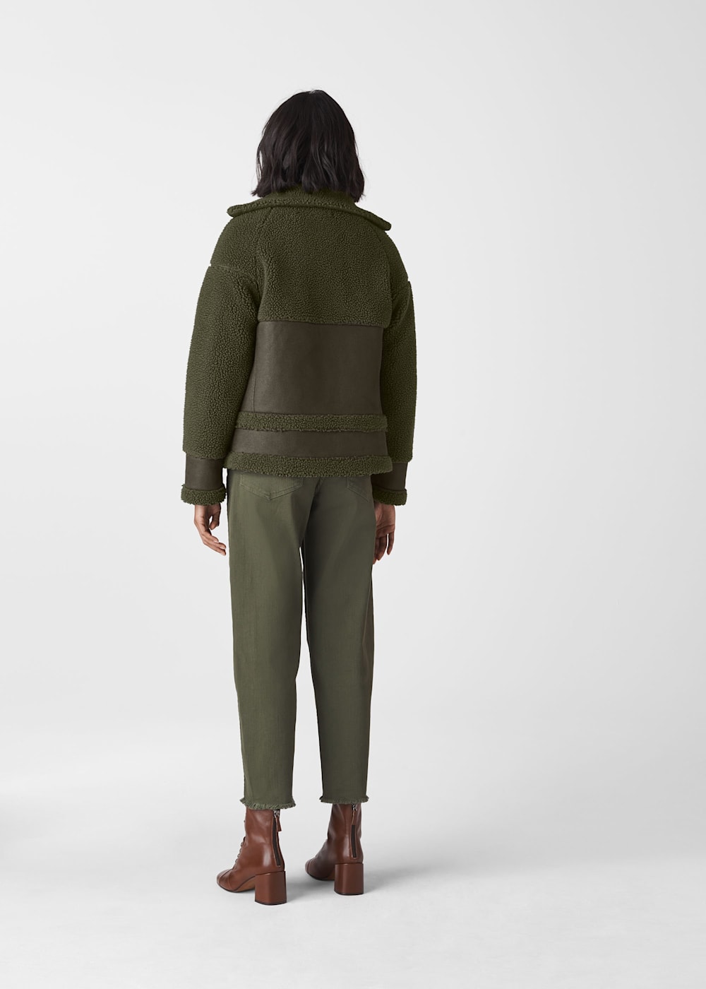 Khaki borg jacket hotsell
