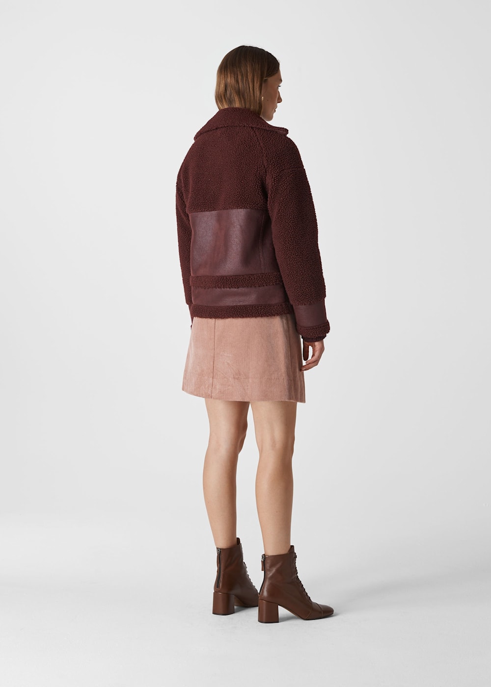 Borg biker jacket sales