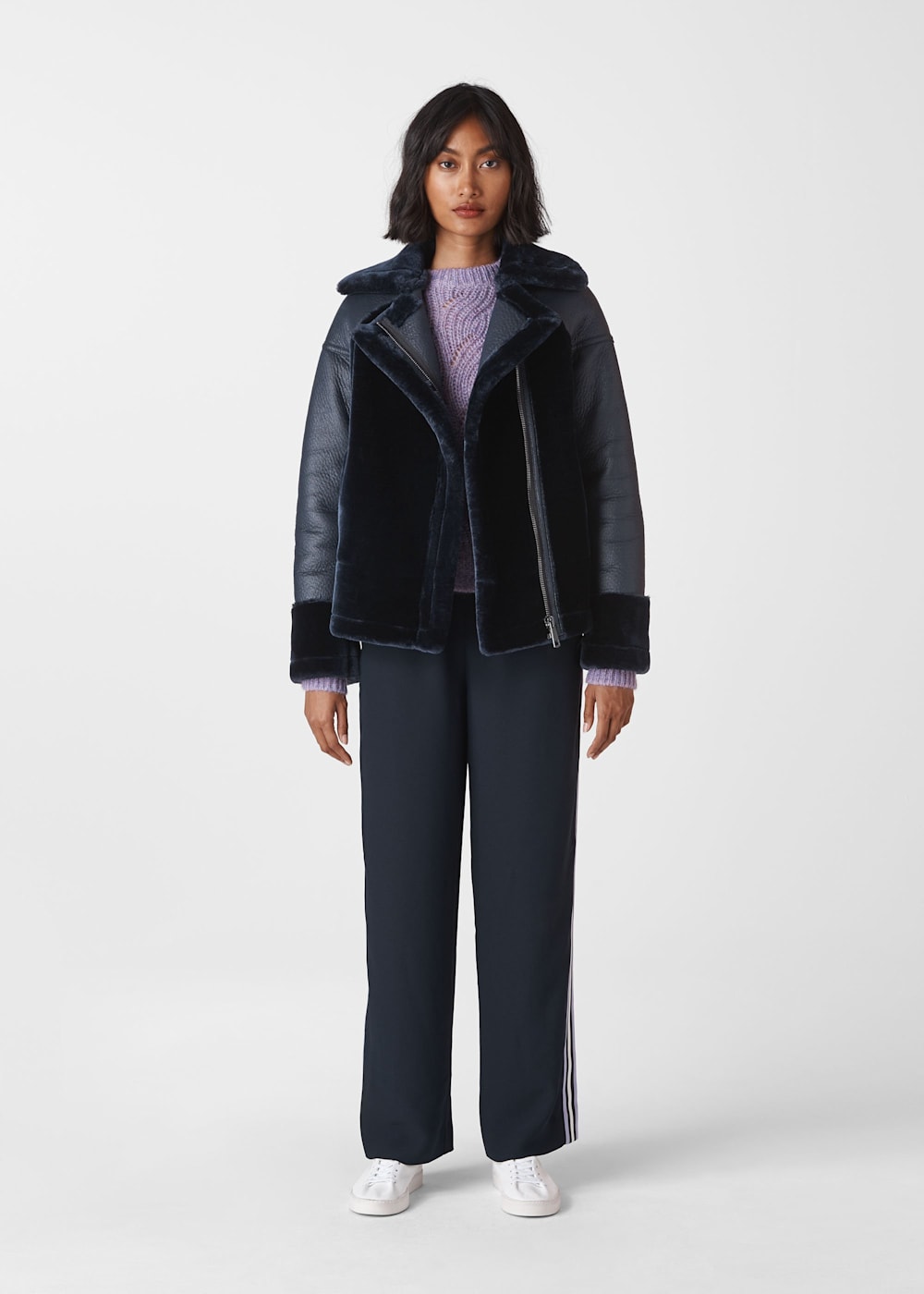 Whistles faux fur biker jacket shop