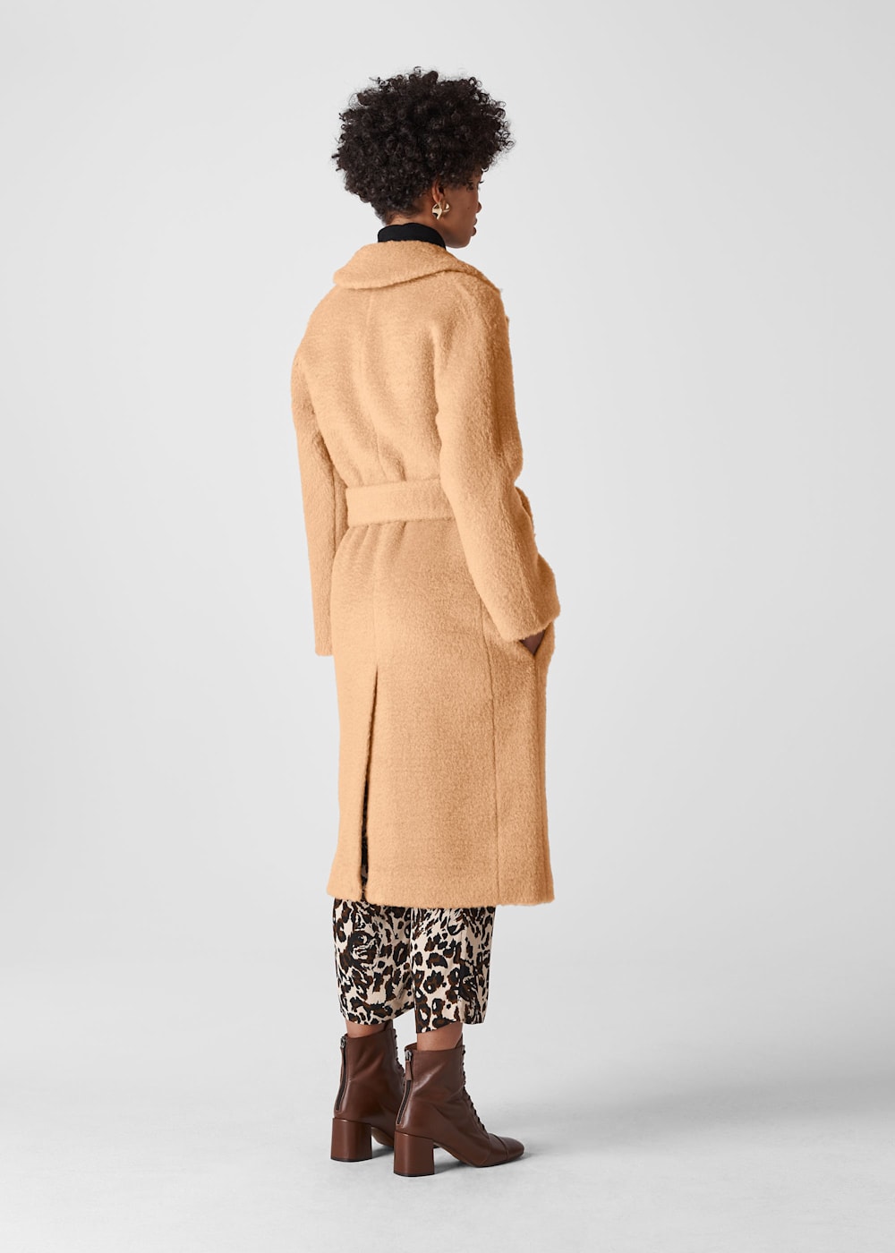 Wool Textured Belted Coat
